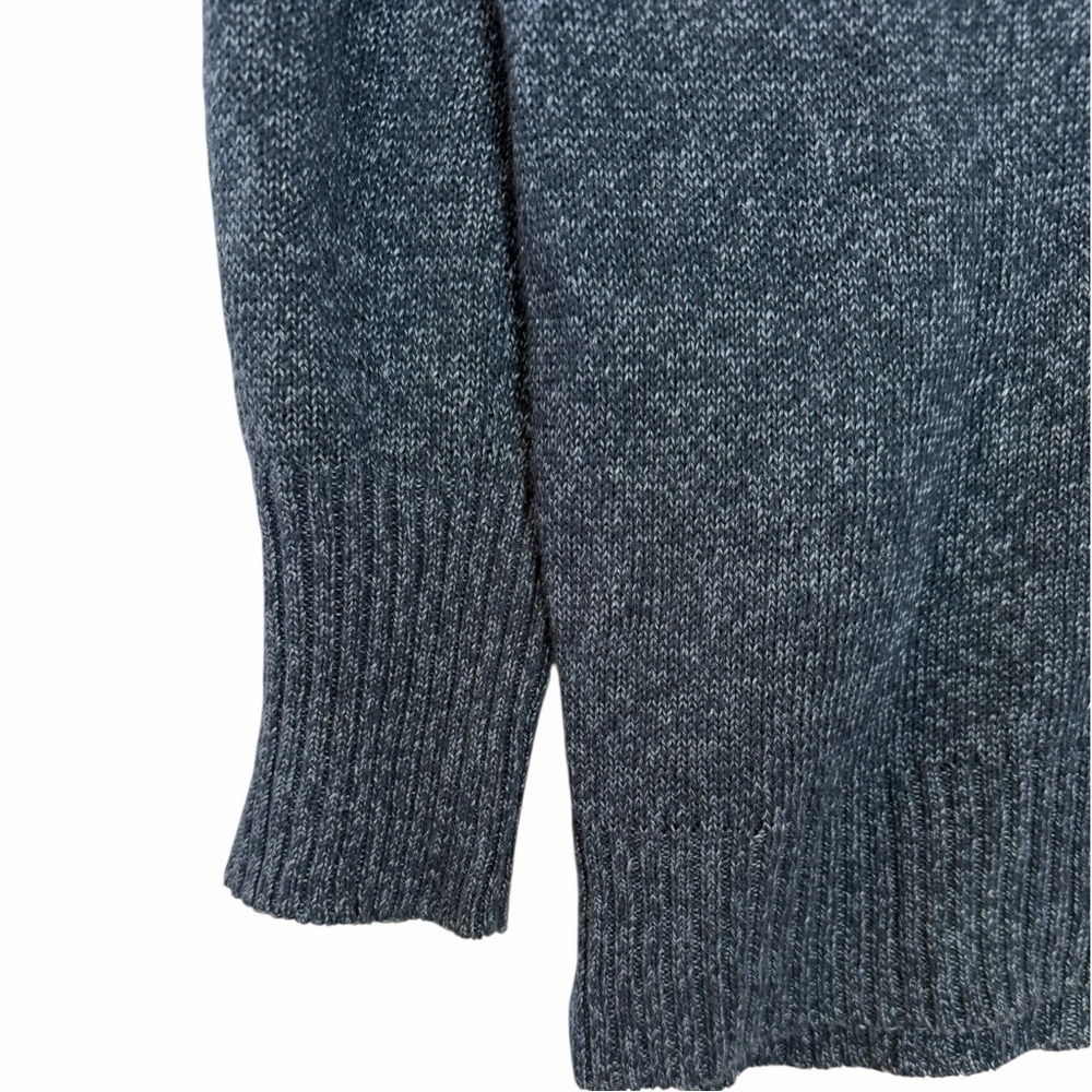 Brochu Walker Blue Cotton Linen Cardigan Sweater Sz M Relaxed Minimalist - Picture 5 of 13